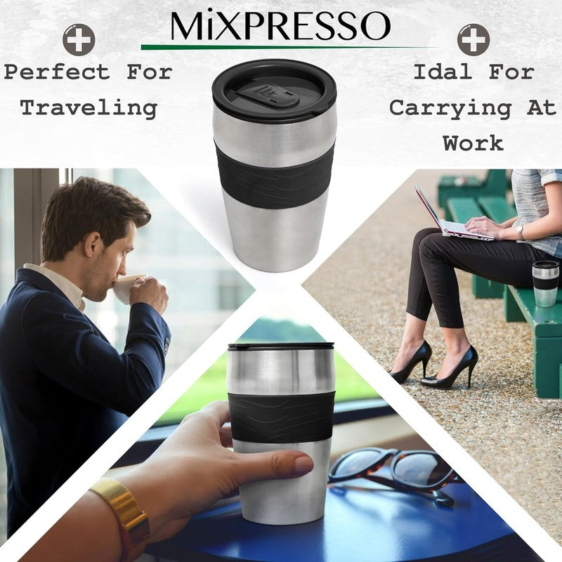 Compact Black Single Serve Coffee Maker with 14Oz Travel Mug & Auto Shut Off5
