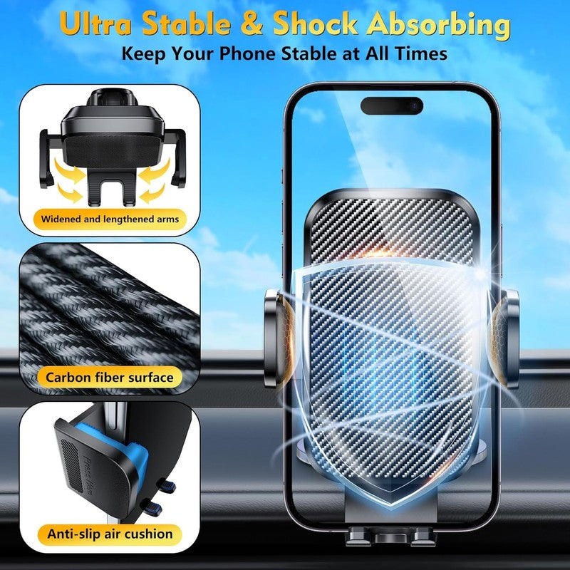 2025 Car Phone Holder Mount, Strong Suction & Clamp, 360° Dash Windshield Vent7