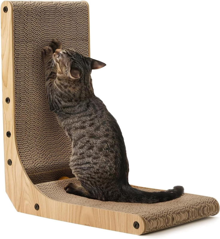 Cat Scratcher, 18.7 Inch L Shape Cat Scratch Pad Wall Mounted, Cat Scratching Ca7