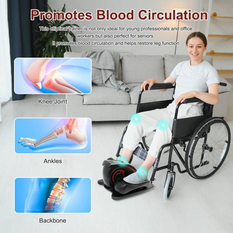 Compact Under Desk Mini Elliptical with Adjustable Speeds & LCD Monitor3