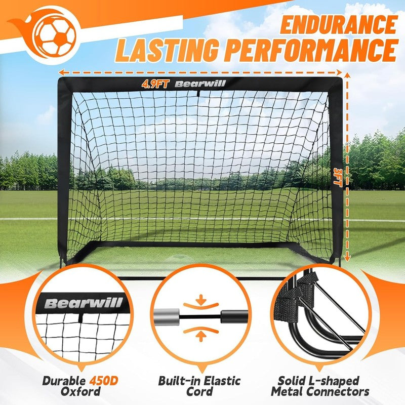 Soccer Goal, Kids Soccer Goals for Backyard Set of 2, 4X3Ft Portable Soccer Goal2