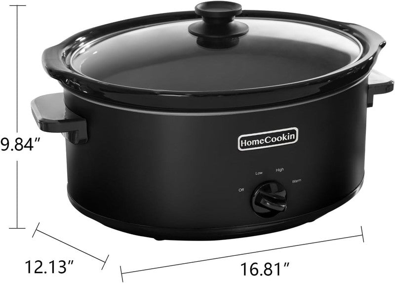 8Qt Slow Cooker Oval Manual Pot 3 Settings Black Stainless Steel3