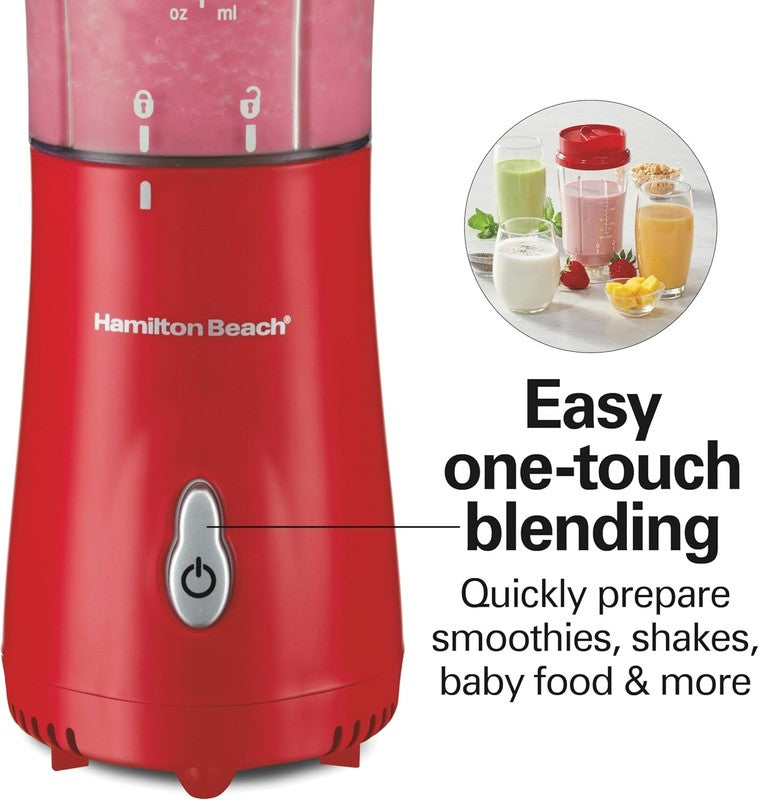 Portable Blender 14Oz BPA Free Cup & Lid, Stainless Steel Blades, Red 51101RV6