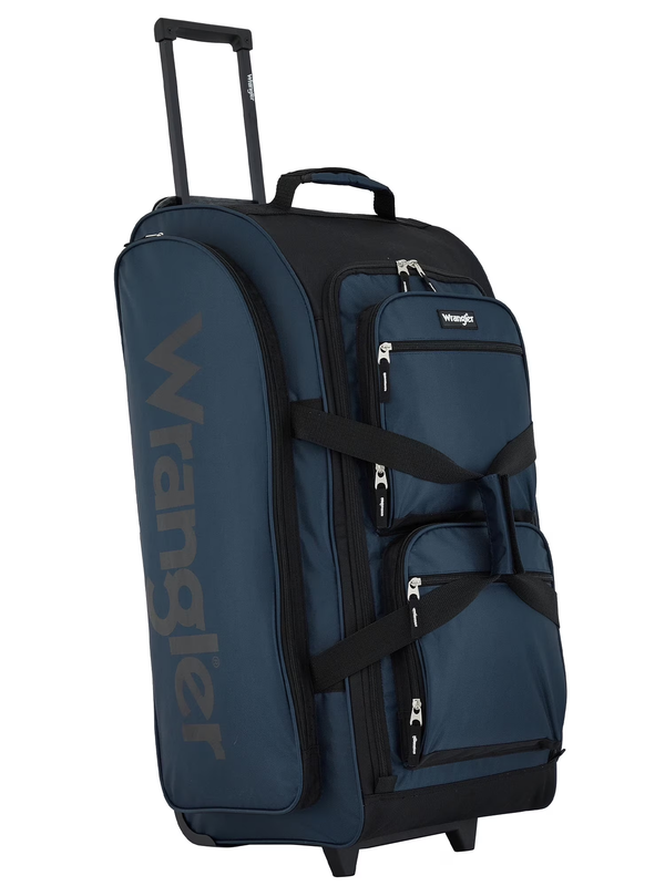 30" Rolling Duffel Bag – Large Checked Travel Luggage with Multi-Pockets, Blue10