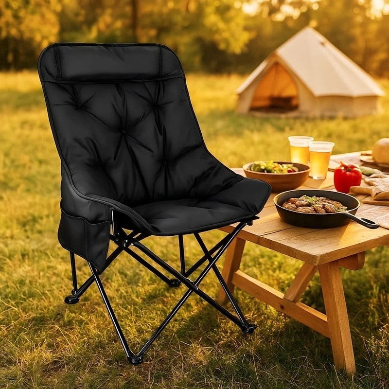 Camping Chair, Oversized Comfort Padded Folding with Cup Holder, for Outdoor Cam7