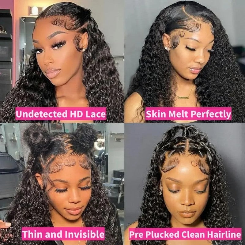 13X6 Deep Wave Lace Front Wigs Human Hair 200% Density 26 Inch Curly Human Hair 7