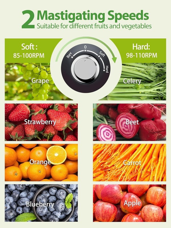 Quiet Cold Press Juicer with Reverse Function & Easy Clean Brush4