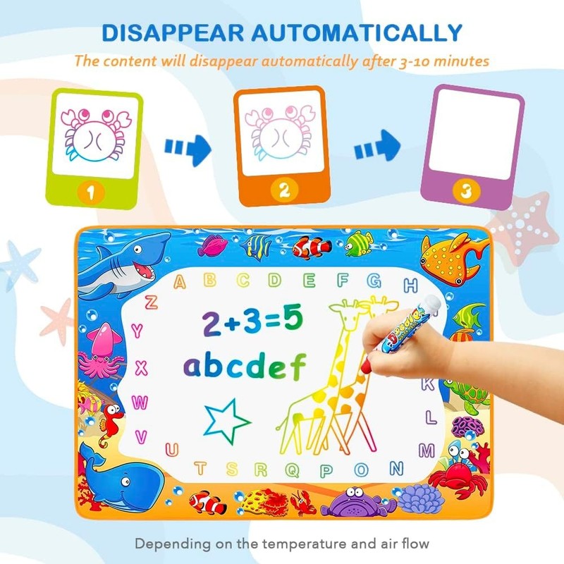Water Doodle Mat - Kids Painting Writing Color Doodle Drawing Mat Toy Bring Magi4