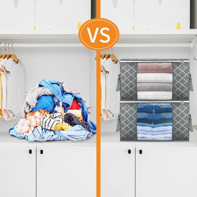 6 Pack 90L Clothes Storage Bags, Large Closet Organizers with Handles5