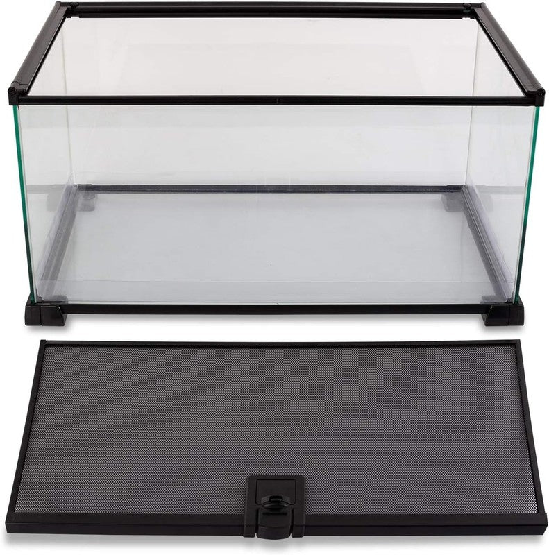 10 Gal Glass Reptile Terrarium 20x12x10 w/ Sliding Screen Top Small Pets4
