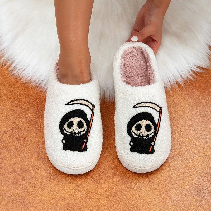 Halloween Ghost Slippers for Family Plush Comfy Warm Shoes Men Women5