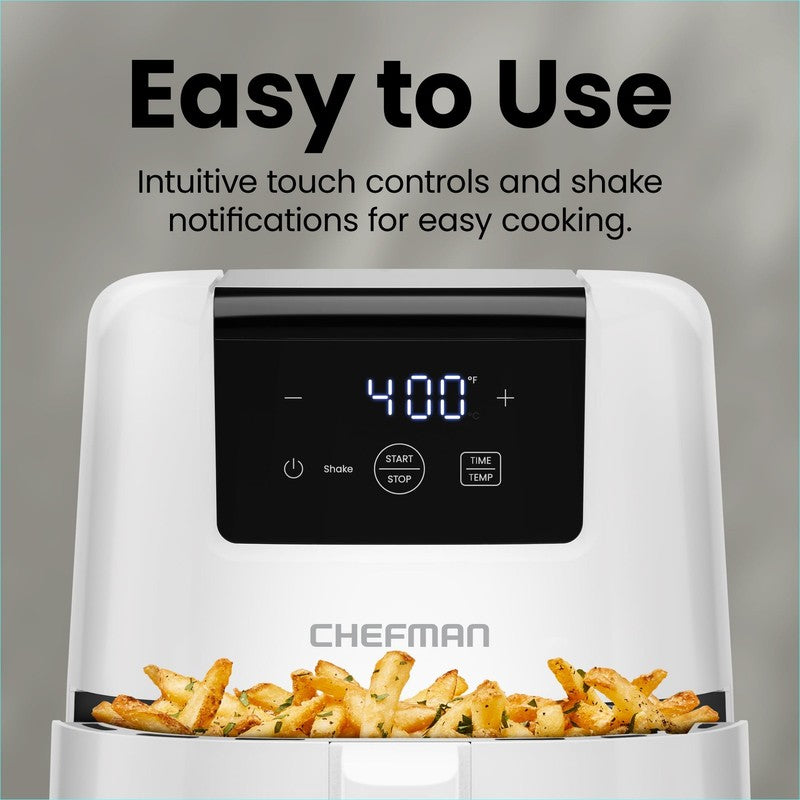 2 Qt Compact Air Fryer W/ Digital Display and Shake Reminder - White3