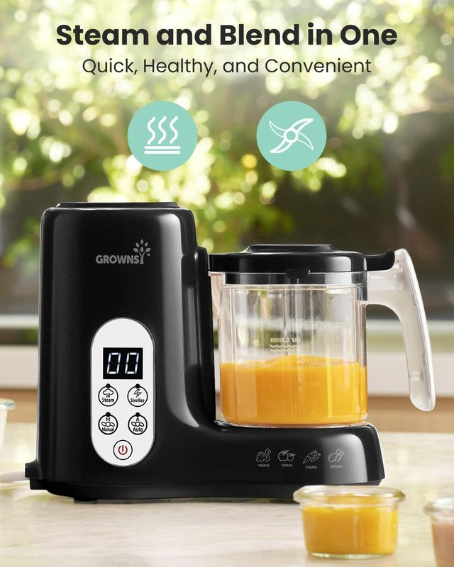 Baby Food Maker Steamer Blender Grinder One-Step Auto Cooking Black1
