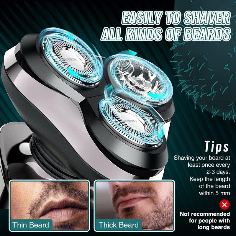 Rechargeable Waterproof Electric Razor for Men with Trimmers - Cordless Shaver4