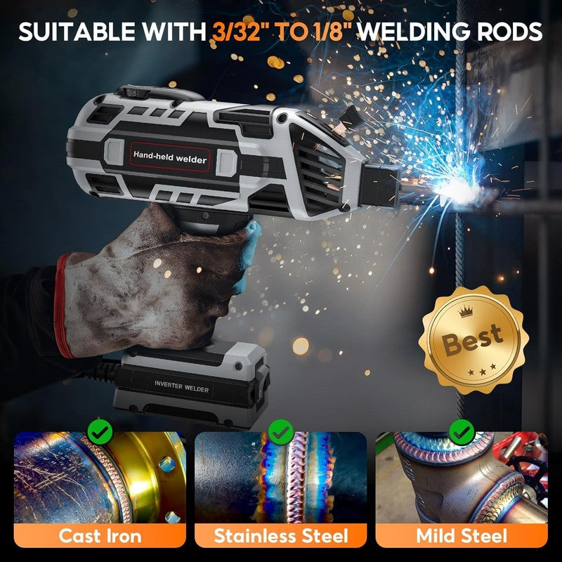 110V Handheld IGBT Inverter Welder – Portable ARC Welder 20–120A with Hot Start,3
