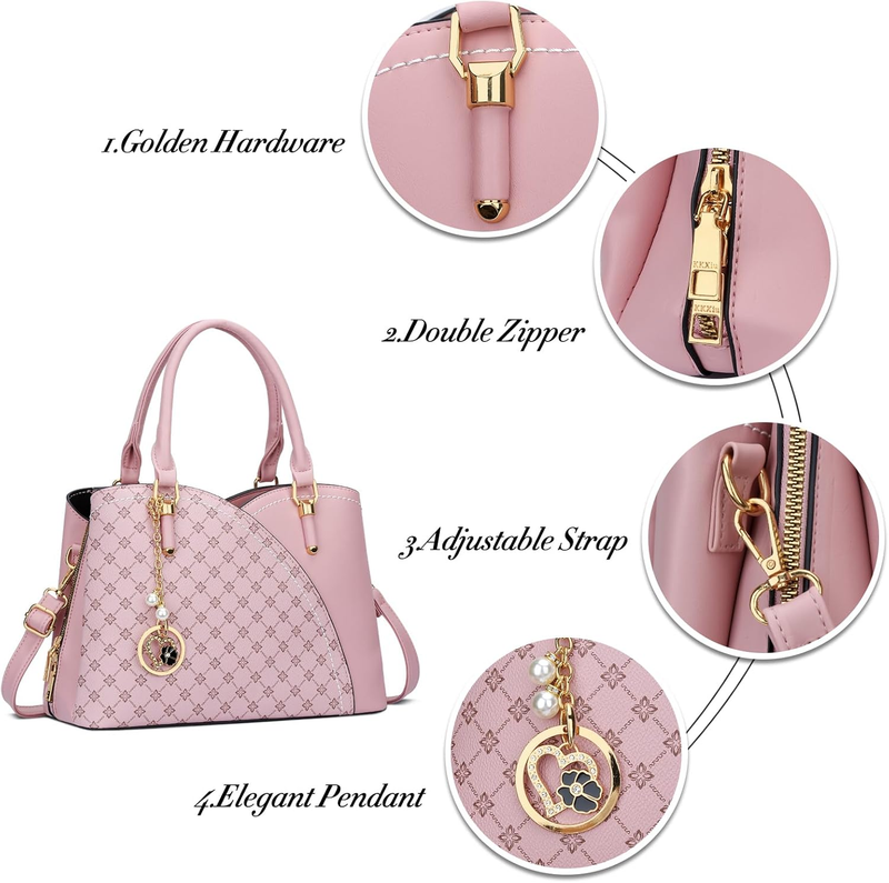 Triple Compartments Purses and Handbags for Women Fashion Ladies Satchel Shoulde2