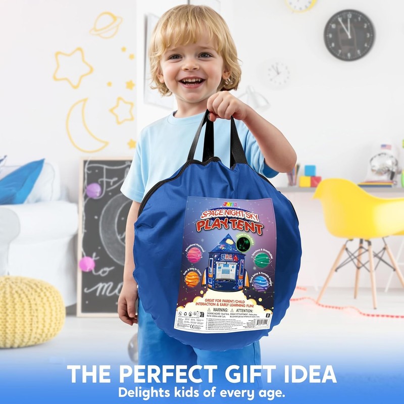 Glow in the Dark Rocket Ship Kids Pop Up Play Tent, Indoor/Outdoor Playhouse8