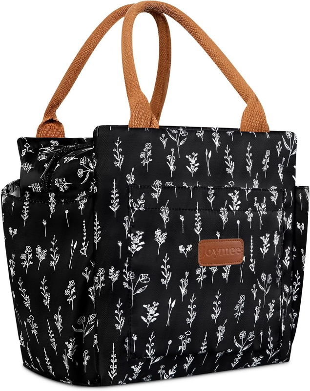 Insulated Lunch Bag for Women Men Large Reusable Cooler Tote w/ Bottle Holder0