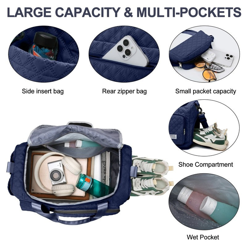 Travel Duffle Bag Weekender Bags for Women with Shoe Compartment Carry on Overni7