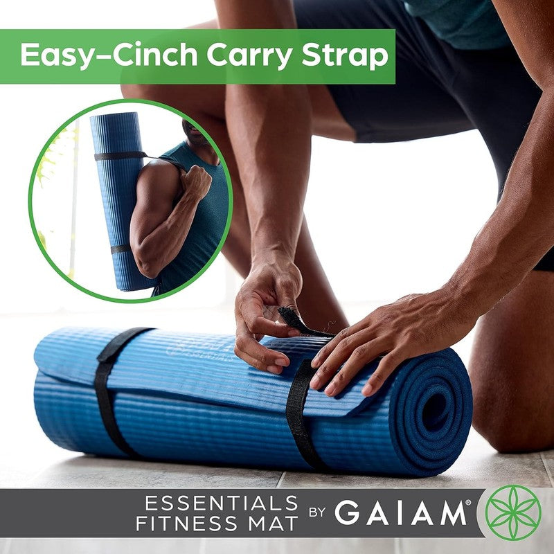 Thick Yoga Mat 72"x24" Fitness Exercise Mat w/ Strap Non Slip Cushion Workout3