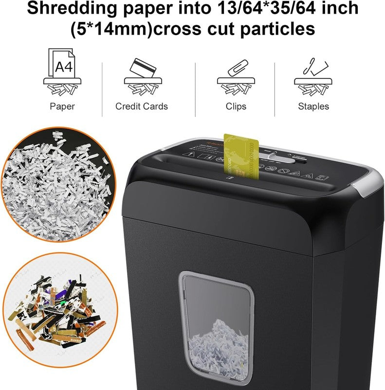 6 Sheet Cross Cut Paper Shredder, Portable Handle Small Shredder for Home Office2