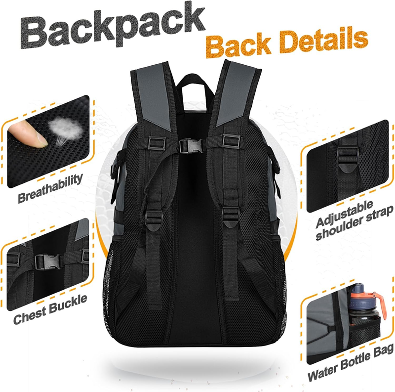 Soccer Basketball Backpack w/ Ball & Shoe Compartment Sports Travel Bag4