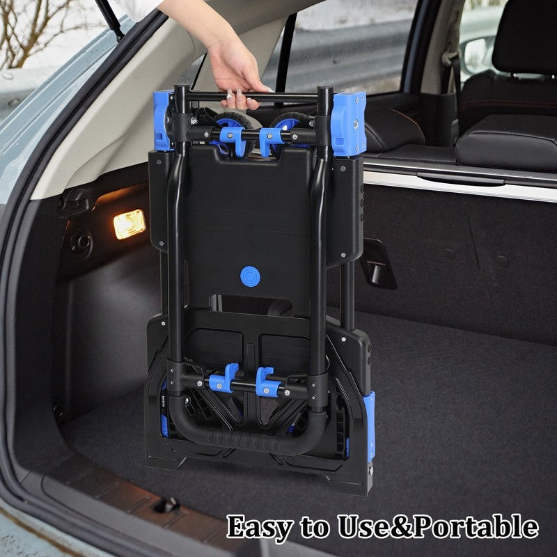 Portable 2-in-1 Hand Truck & Dolly Cart Foldable 330LB Capacity Handle4
