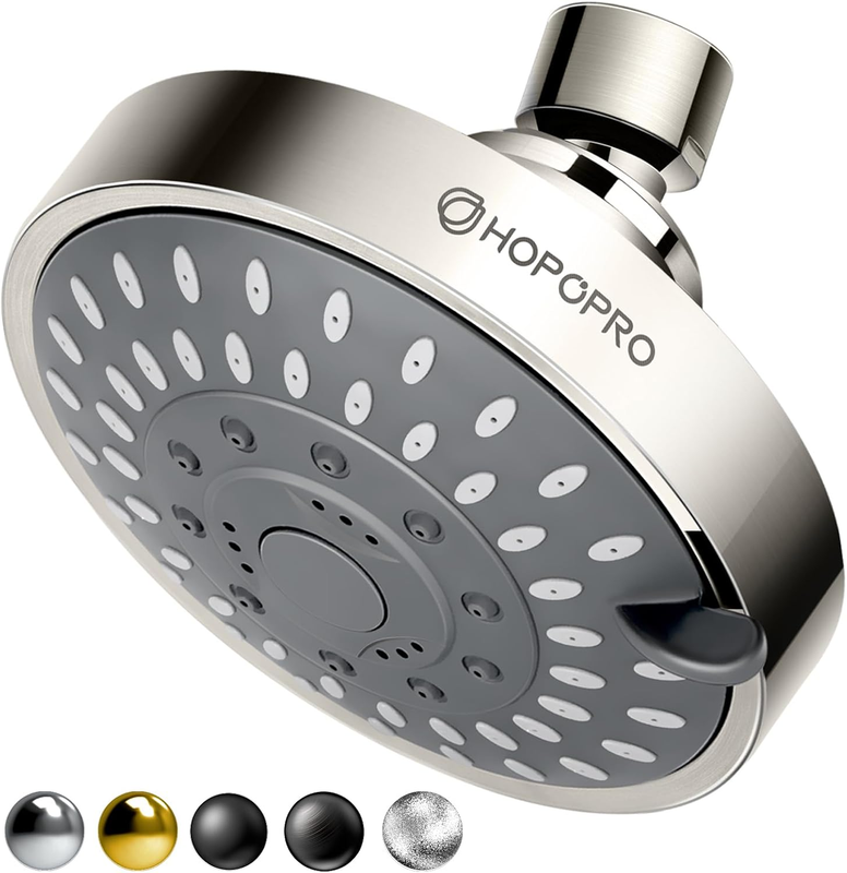 5 Mode High Pressure Shower Head 4" Fixed High Flow Brushed Nickel Recommended0