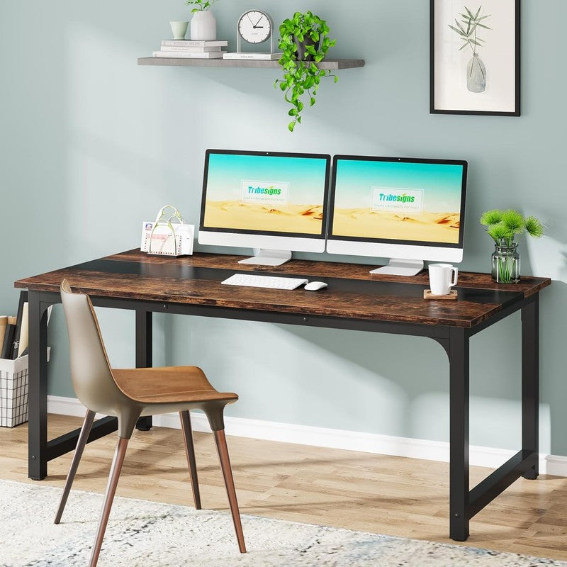 63x31.5'' Modern Computer Desk Large Office Writing Desk Rustic Black1