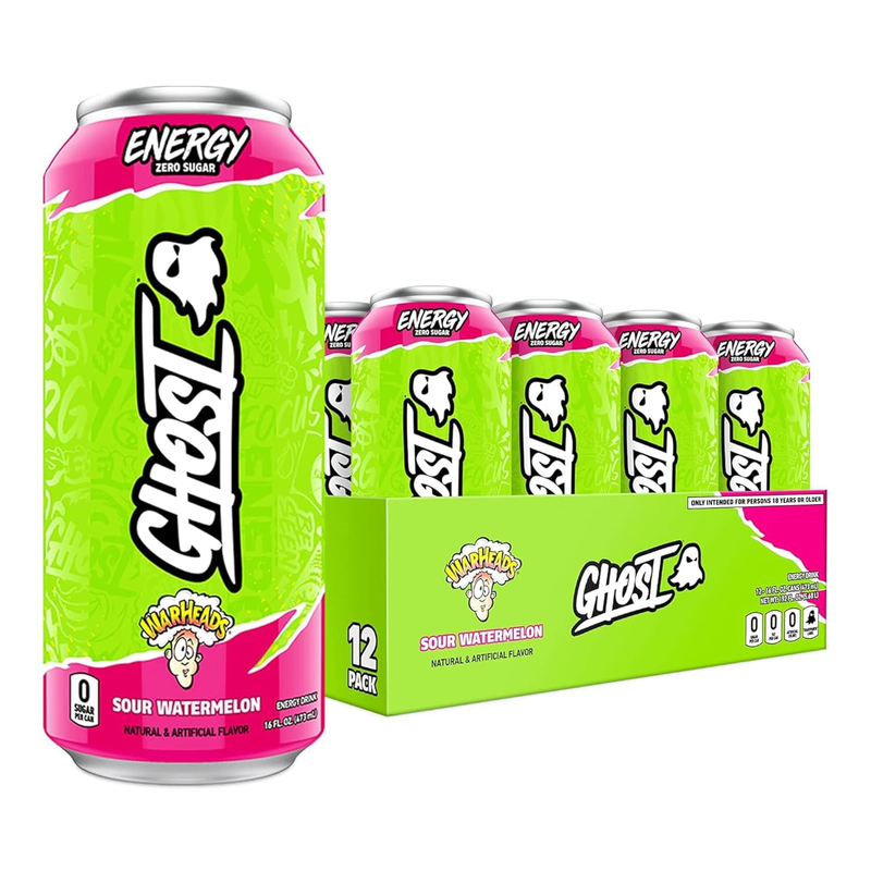 Warheads Sour Watermelon Energy Drink 12 Pack   200mg Caffeine, Gluten Free9