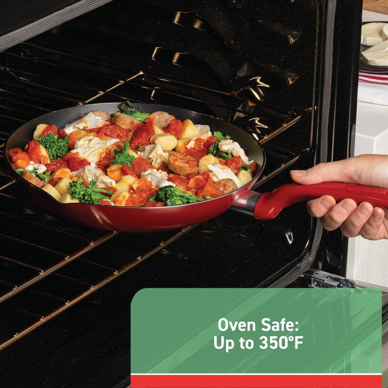 Easy Care, 20 Piece Non-Stick Pots and Pans Cookware Set, Red3