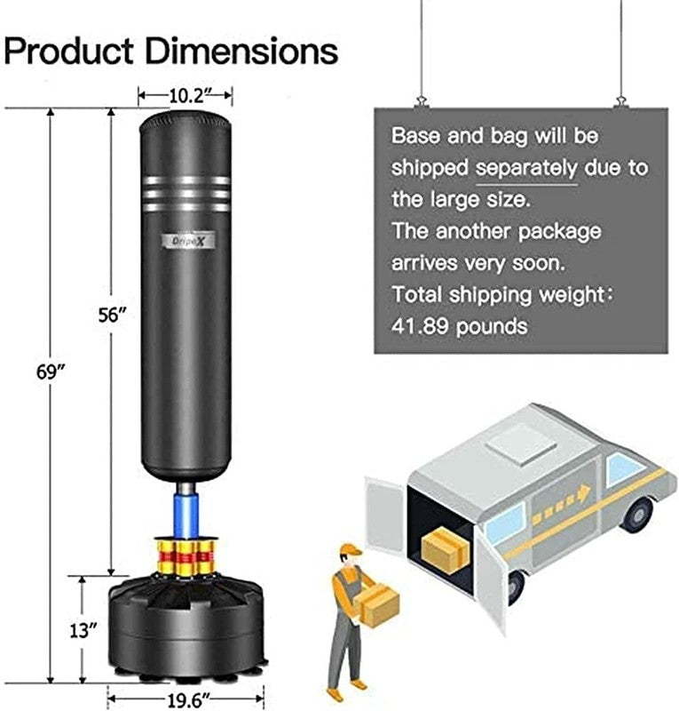 Freestanding Punching Bag w Stand Heavy Boxing Bag for Adult Youth Home Gym5