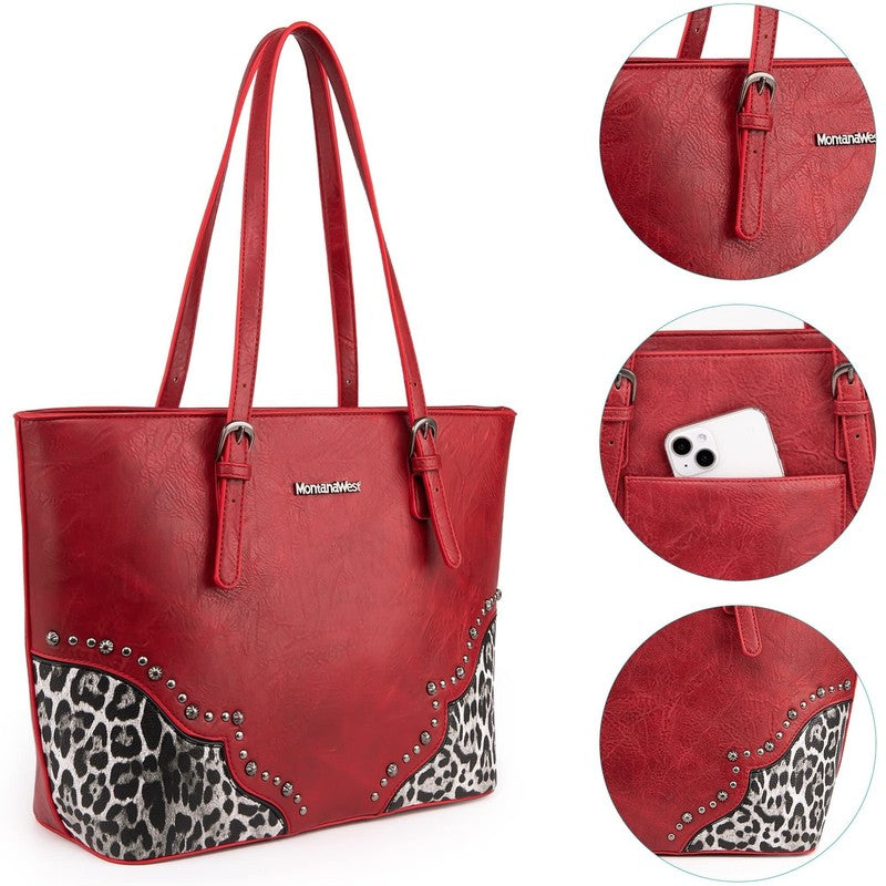 Purses for Women Tote Bag 3Pcs Set Leopard Print Satchel Handbags3