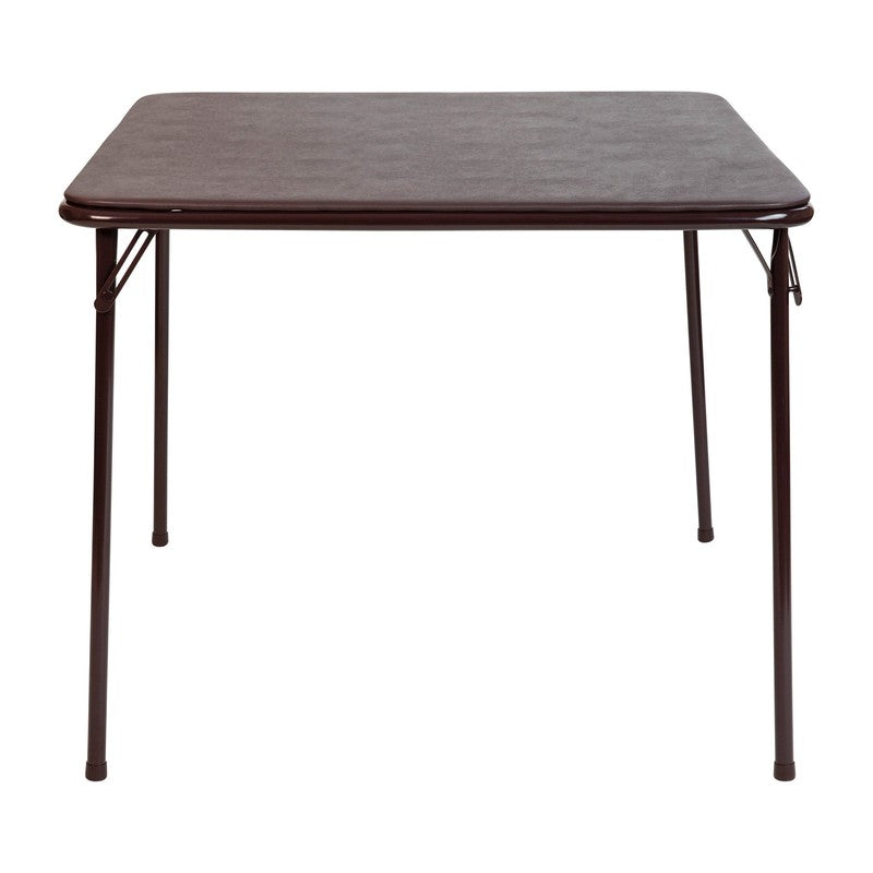 Vinyl Covered Padded Folding Card Table for Game Rooms and Banquets, Brown6