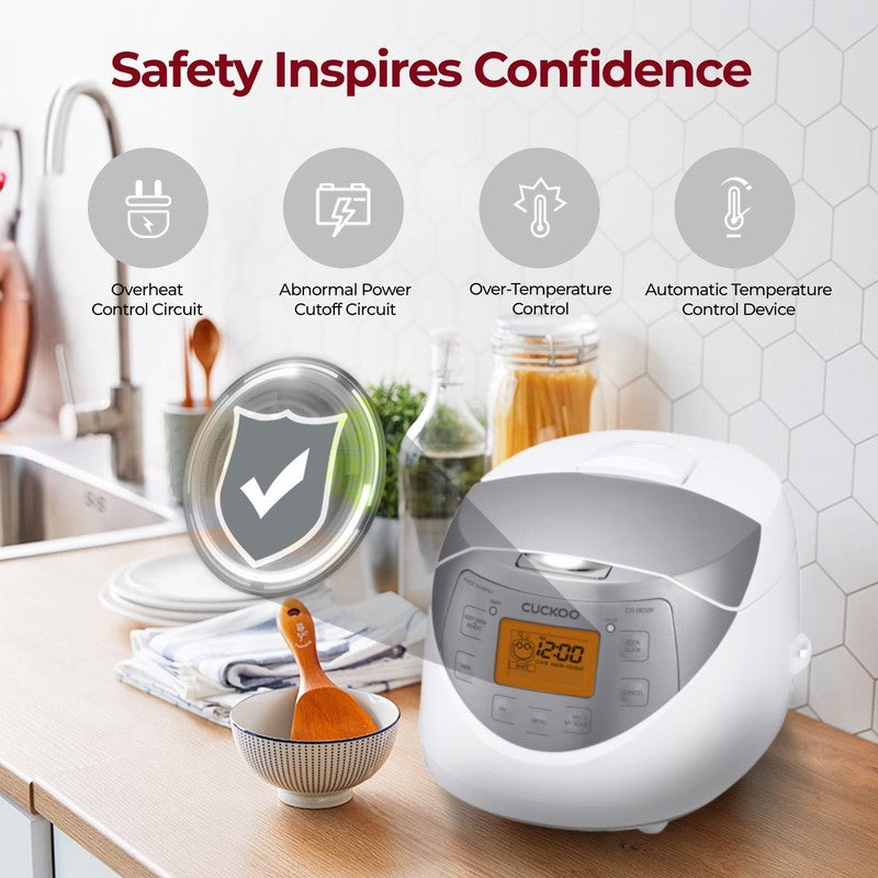 Rice Cooker & Warmer 12 Cup Smart Fuzzy Logic Nonstick Inner Pot White and Gray 1