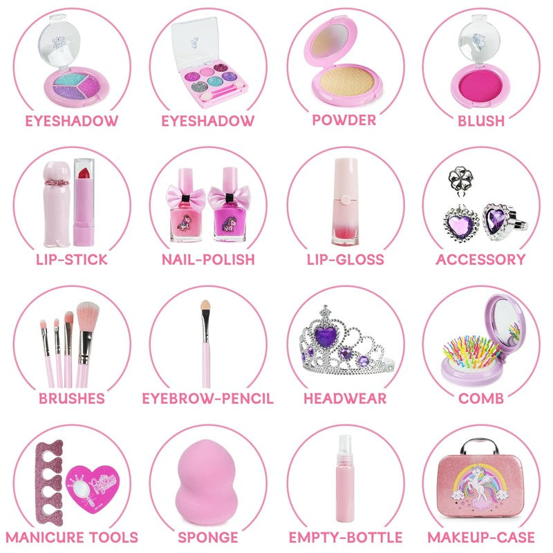 Kids Makeup Set for Girls Washable Real Cosmetic, Safe & Non Toxic Little Girl M5
