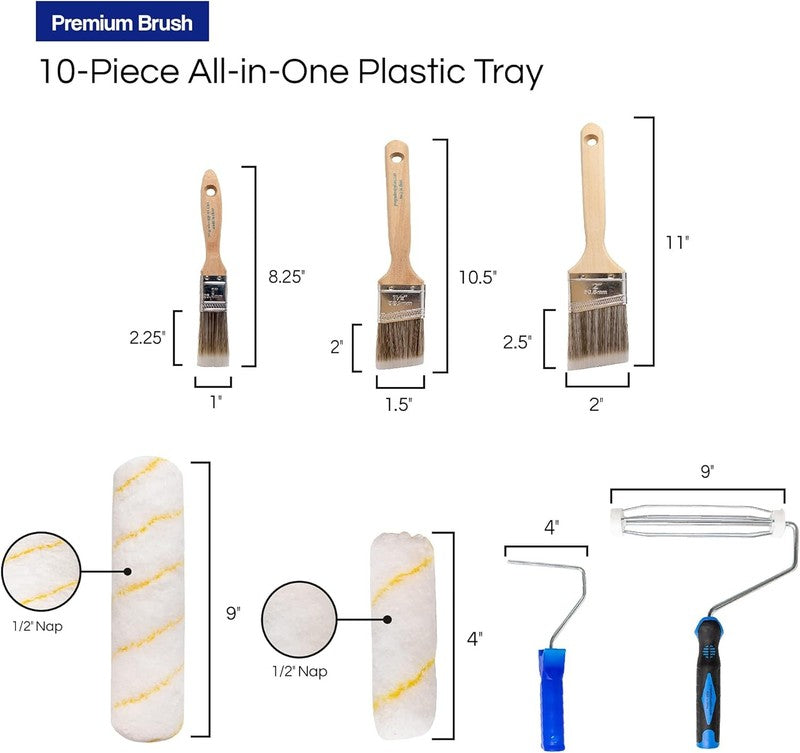 10-Piece Paint Roller Kit - Washable & Reusable for Pros & DIY Homeowners7