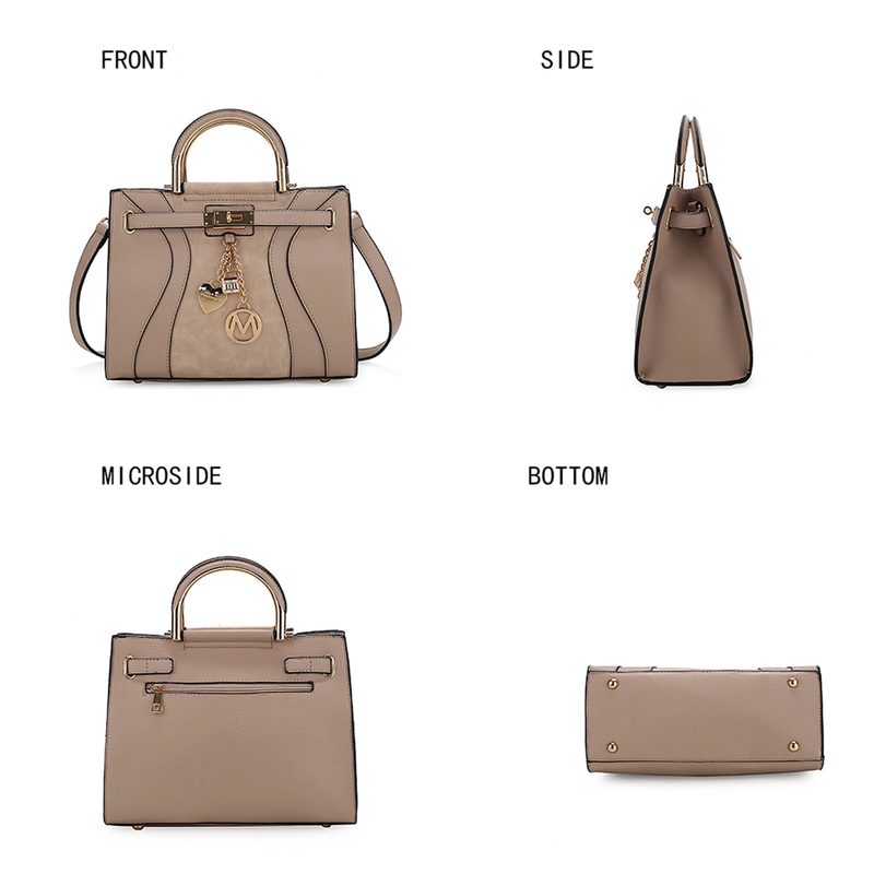 Cassia Womens Satchel Bag Vegan Leather Crossbody Handbag Mia K3