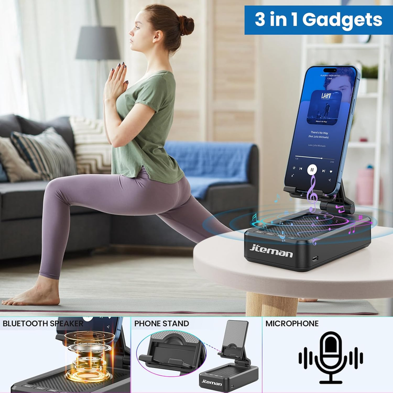 Cell Phone Stand with Wireless Bluetooth Speaker and Anti Slip Base HD Surround 1
