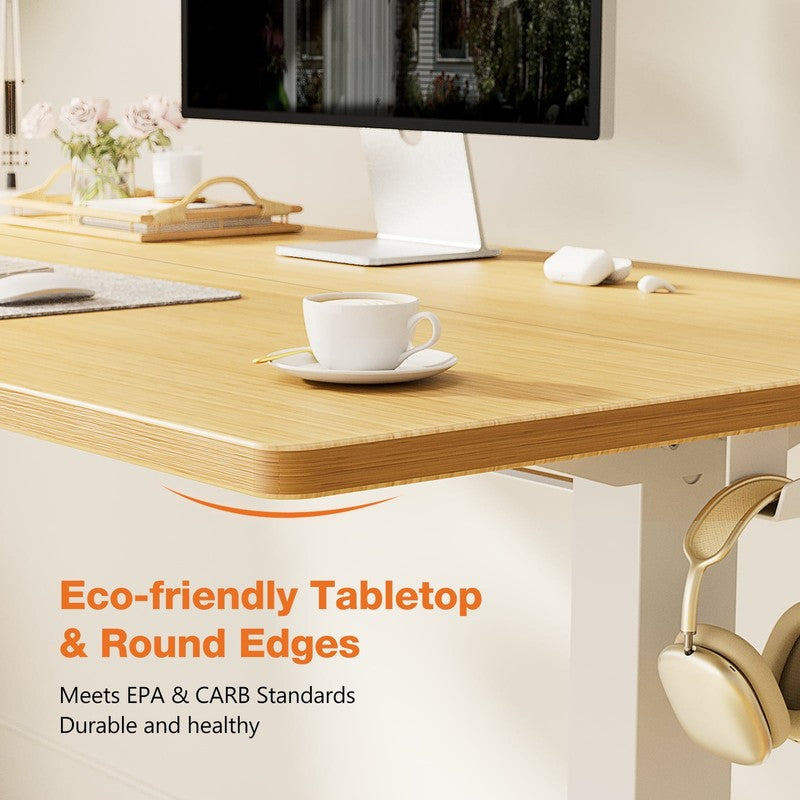 55"×24" Electric Height Adjustable Standing Desk Sit Stand Workstation Oak3