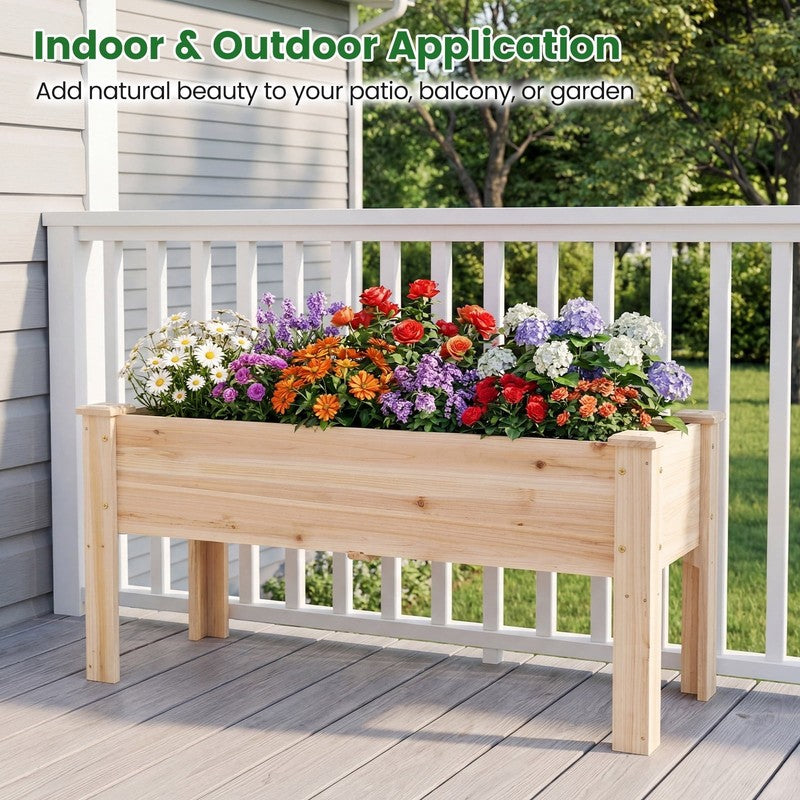 Raised Garden Bed Elevated Planter Box Wood for Vegetable Flower Herb4