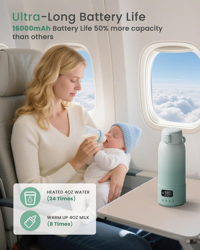 Portable Baby Bottle Warmer 17oz Dual Heat Fast Travel Outdoor Green6