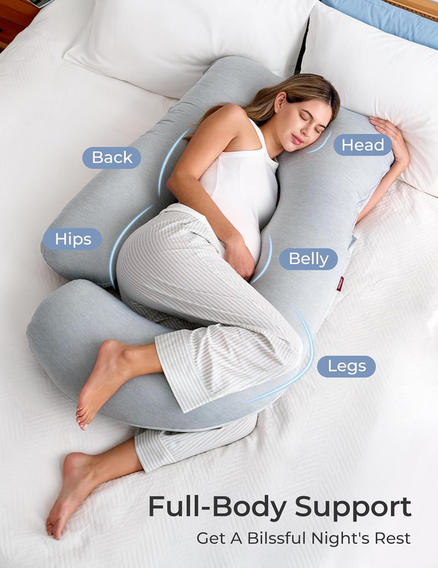 57in U Shaped Pregnancy Pillow Cooling Cover Full Body Maternity3