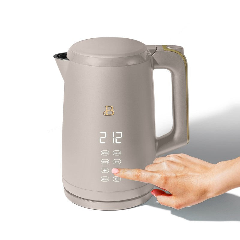 1.7L Electric Kettle 1500W Porcini Taupe by Drew Barrymore, One-Touch2