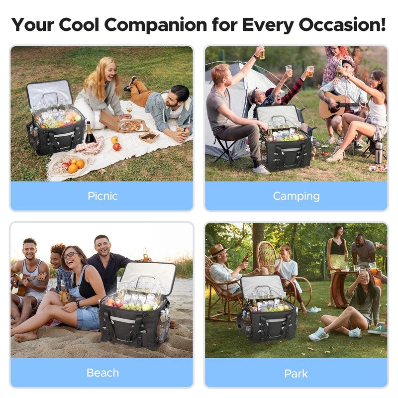2 in 1 Insulated Camping Cooler Bag for 75 Cans   Leakproof & Portable7