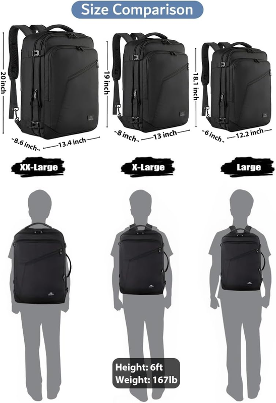 Carry on Backpack, Extra Large Travel Backpack Expandable Airplane Approved Week8