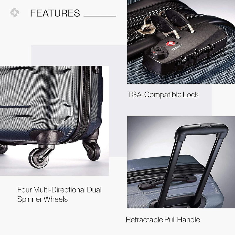 28" Hardside Expandable Luggage Spinner Wheels Checked Suitcase Teal2