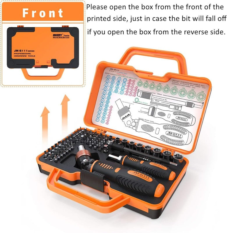 Precision Ratchet Screwdriver Set,  69 in 1 Household Screwdriver Home Repair To6