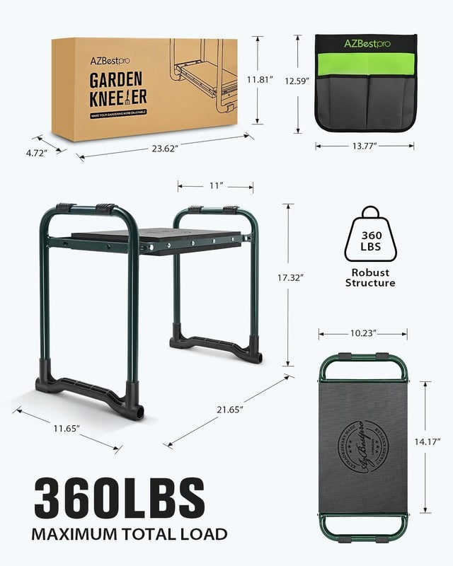 Garden Kneeler and Seat Heavy Duty, Upgraded Foldable Gardening Stool   Widened 1
