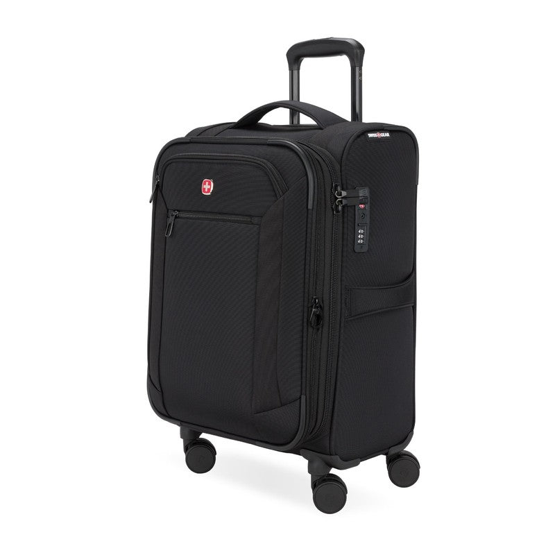 Stride Expandable Carry-On Spinner Luggage with TSA Lock, 8 Wheels, Black0